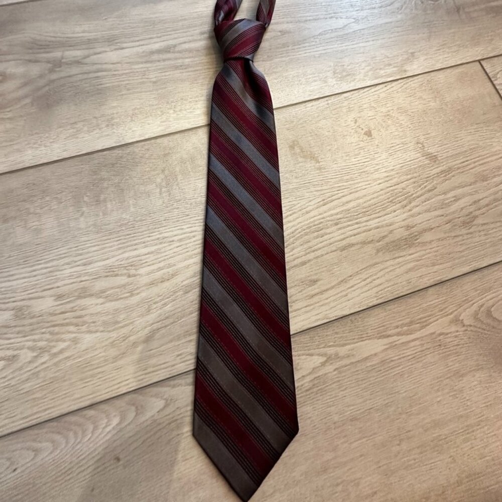 Burgundy and gray Calvin Klein tie